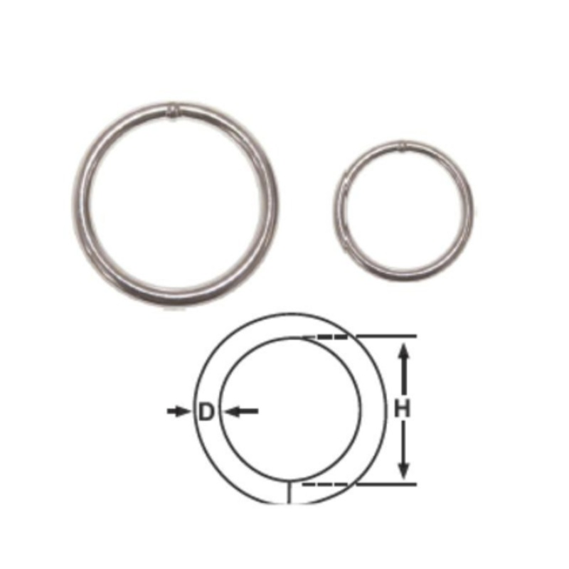 STAINLESS STEEL ROUND RING – 6 X 40MM