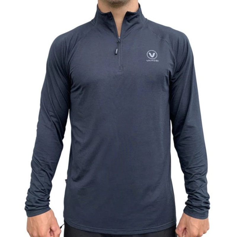 VAIKOBI UV LONG SLEEVE ZIP TECH TOP – CHARCOAL