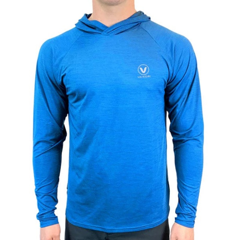 VAIKOBI UV PERFORMANCE HOODED TECH TOP – CYAN