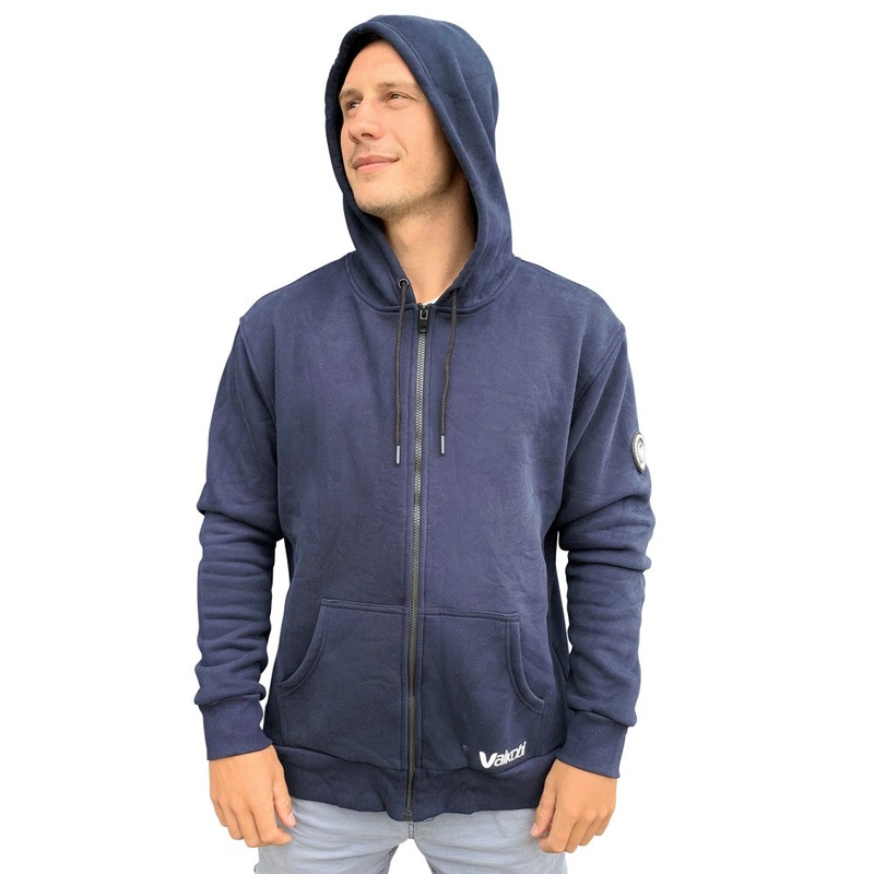VAIKOBI ZIP HOODIE TOP – NAVY|L|XL|XXL
