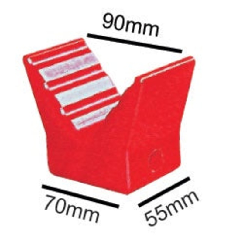 91411 3 POLY V BLOCK RED