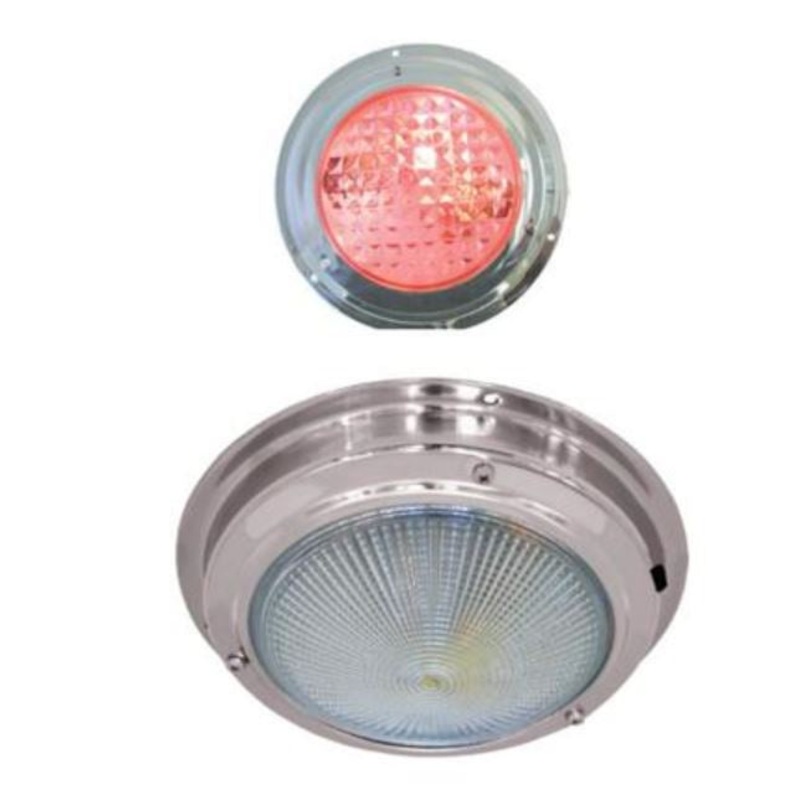 LED DOME LIGHT  – STAINLESS STEEL –  RED/WHITE LIGHT