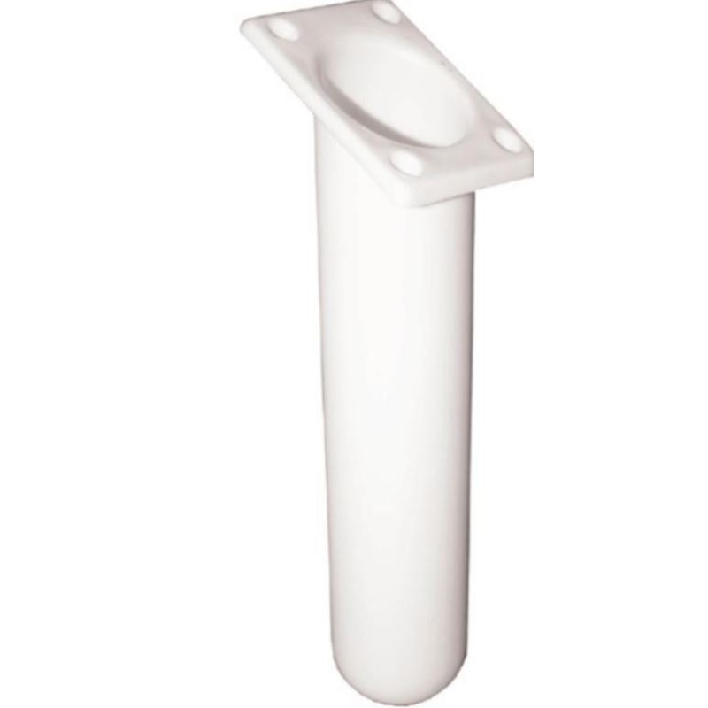 ROD HOLDER – NARROW PLASTIC – ANGLED SHAFT – WHITE