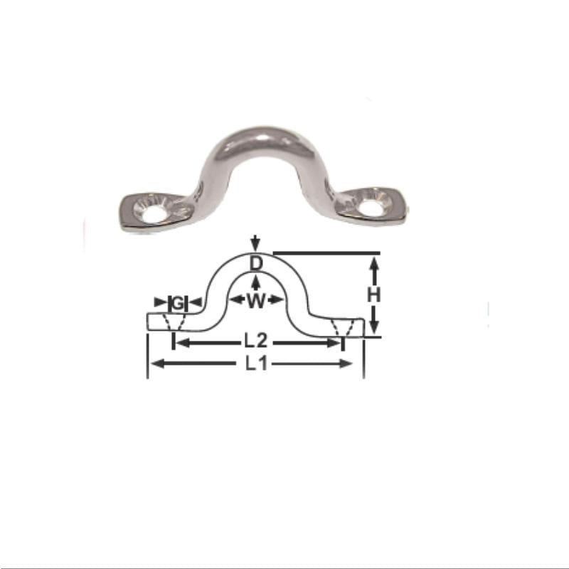 SADDLE (EYE STRAP) STAINLESS STEEL  8MM