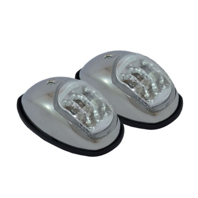 12V/20M LED POLISHED STAINLESS STEEL PORT & STARBOARD NAVIGATION LIGHT
