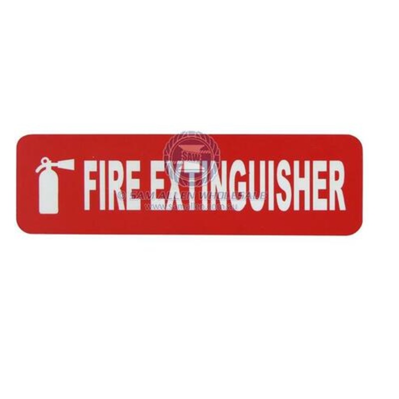 SAM ALLEN SAFETY LABEL – FIRE EXTINGUISHER 100MM X 30MM 3M ADHESIVE