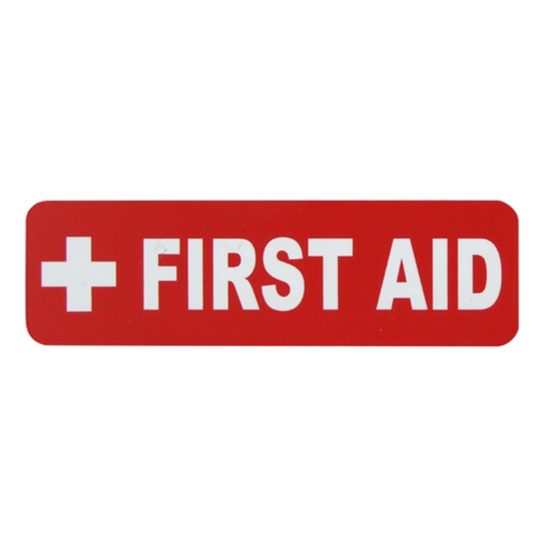SAM ALLEN SAFETY LABEL – FIRST AID 100MM X 30MM 3M ADHESIVE