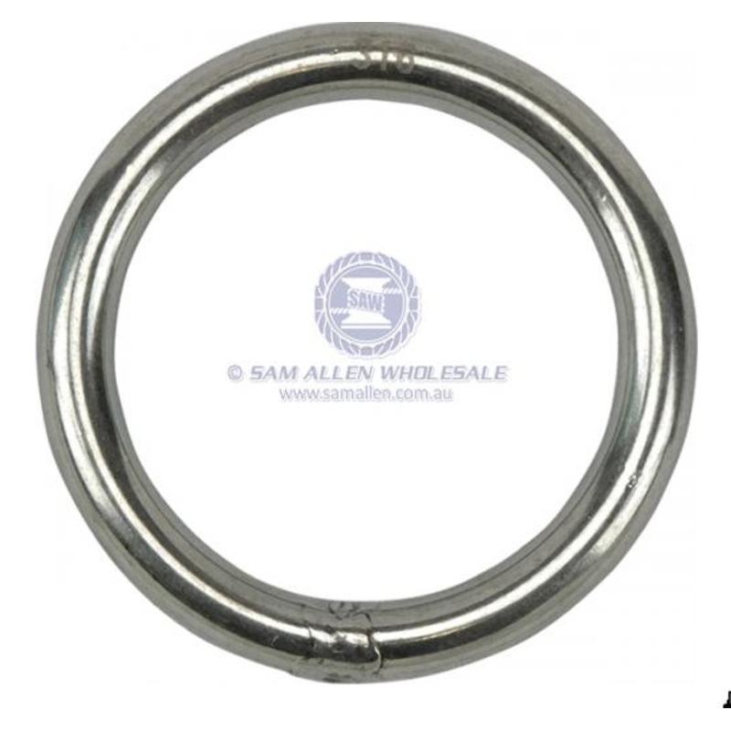 STAINLESS STEEL ROUND RING – 316 GRADE 8MM X 75MM