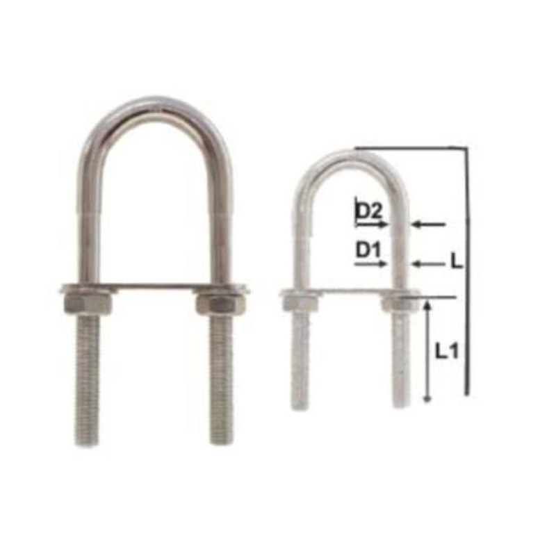 STEPPED STAINLESS STEEL U-BOLT 10 X 76MM