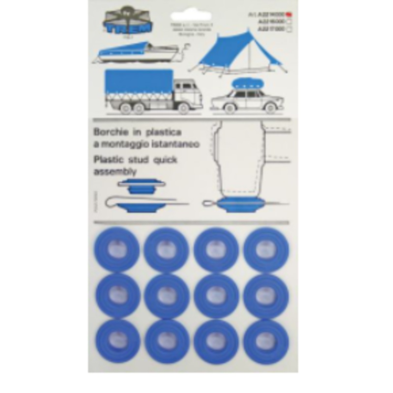 PLASTIC EYELET  BLUE (CARD OF 12)