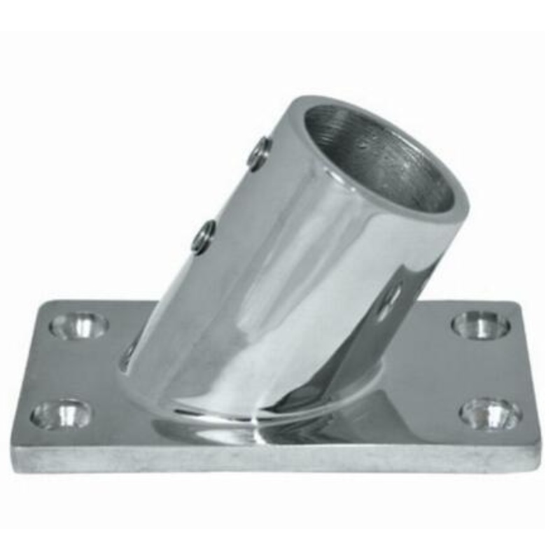 316G STAINLESS STEEL RAIL FITTINGS –  25MM – 60 DEGREE RECT. BASE
