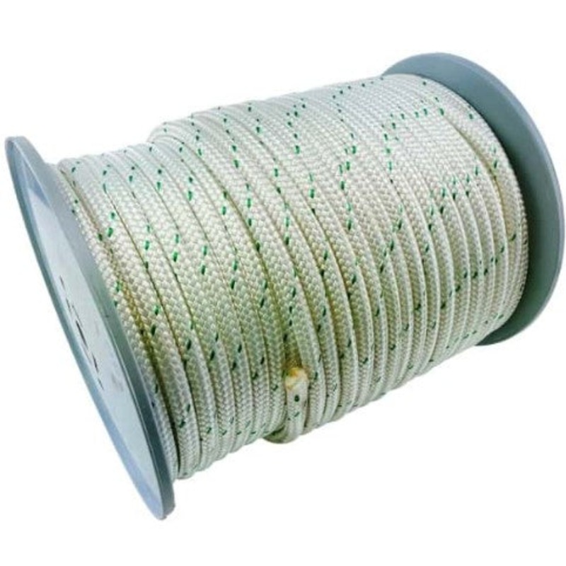 IRB 10MM FALCON BRAID CORE SK78 – WHITE W/- FLUORO GREEN & BLACK FLECK