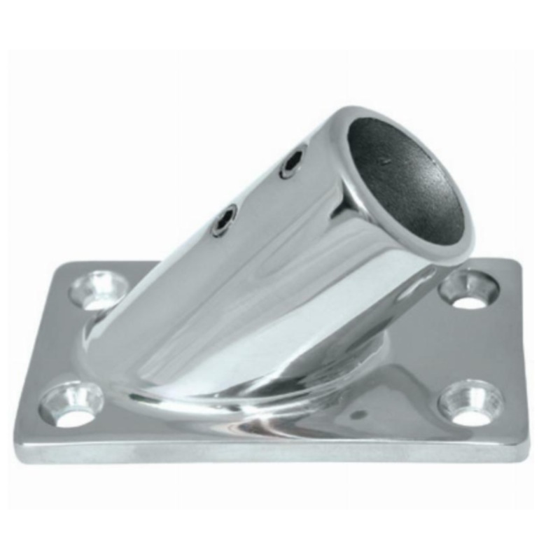 RAIL FITTINGS S/S- 45DEG RECTANGULAR BASE 22MM