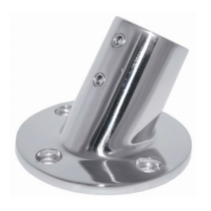RAIL FITTINGS- S/S 60 DEGREE ROUND BASE 22MM