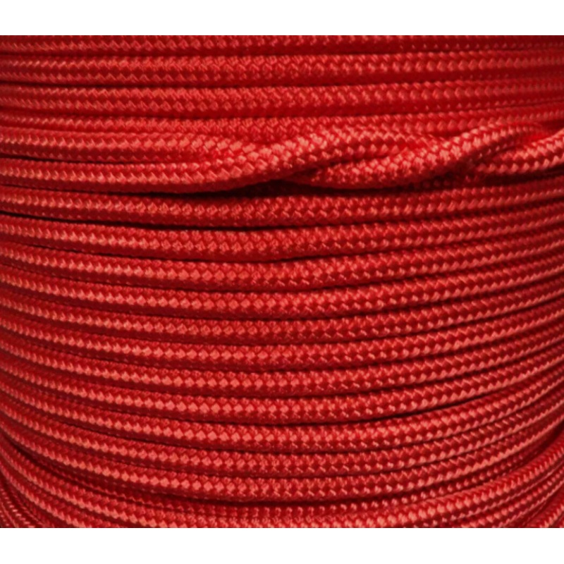 12MM BOWLINE BRAID – DB POLY – RED – SOLD PER METRE