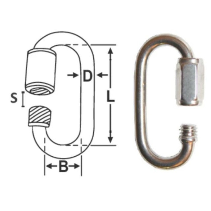 316G STAINLESS QUICKLINK  6MM X 52MM