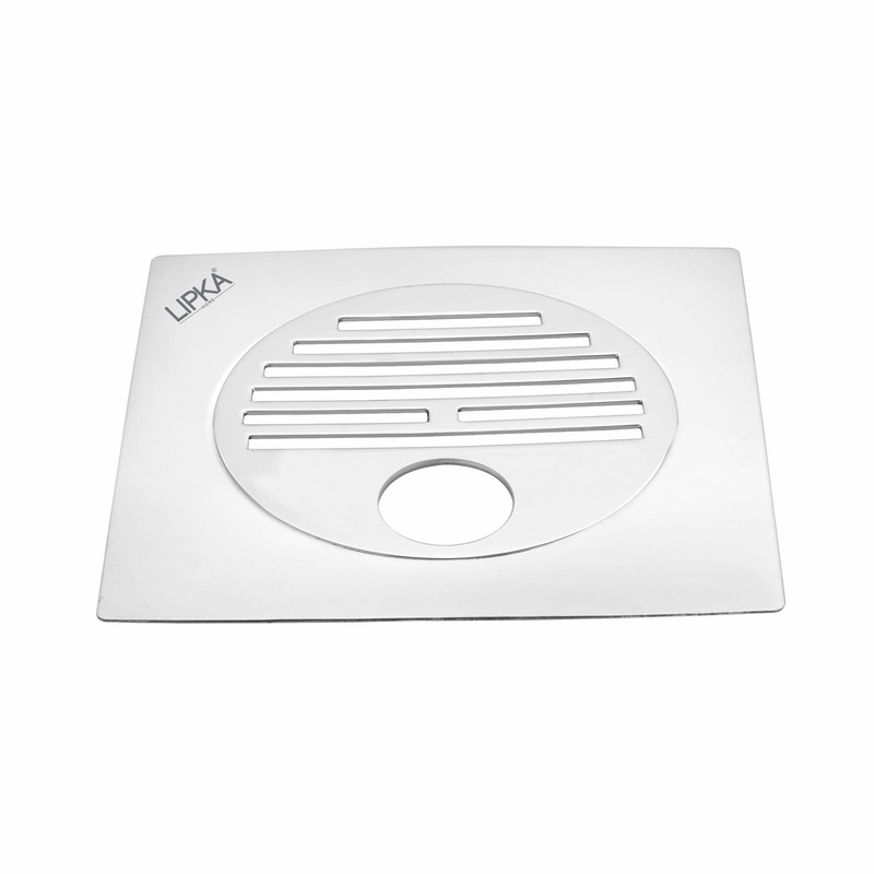 Eon Square Flat Cut Floor Drain with Golden Classic Jali and Hole (6 x 6 Inches) – LIPKA