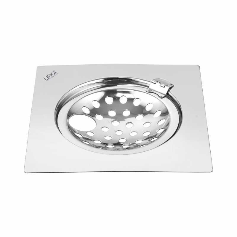 Eon Square Flat Cut Floor Drain with Hinge and Hole  (6 x 6 Inches) – LIPKA