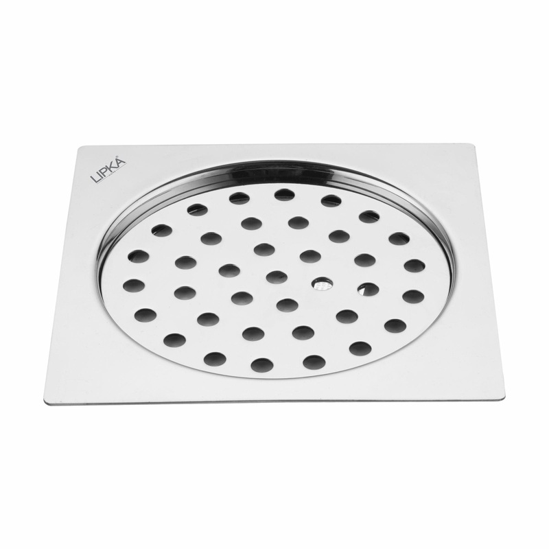 Eon Square Flat Cut Floor Drain with Plain Jali (6 x 6 Inches) – LIPKA