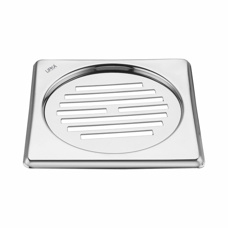 Eon Square Floor Drain with Golden Classic Jali (5 x 5 Inches) – LIPKA
