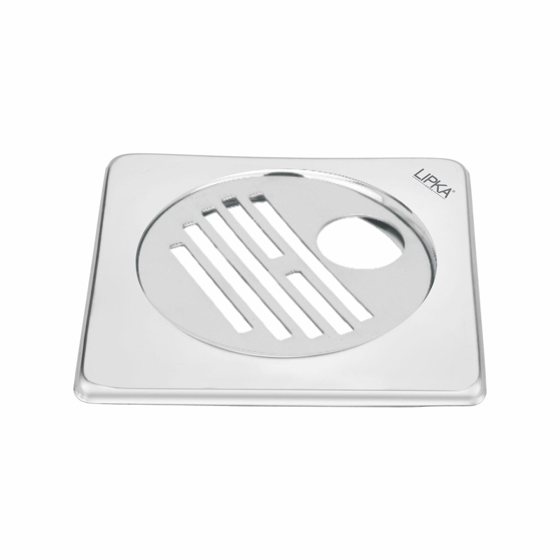Eon Square Floor Drain with Golden Classic Jali and Hole (6 x 6 Inches) – LIPKA