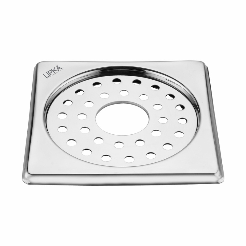 Eon Square Floor Drain with Plain Jali and Hole (6 x 6 Inches) – LIPKA
