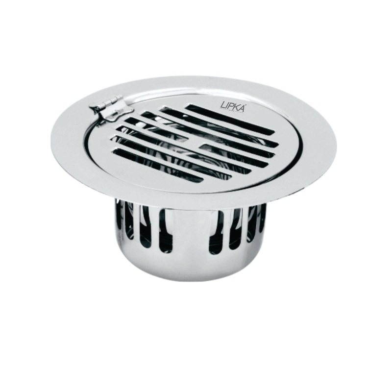 Golden Classic Jali Round Flat Cut Floor Drain (5 Inches) with Hinge and Cockroach Trap – LIPKA