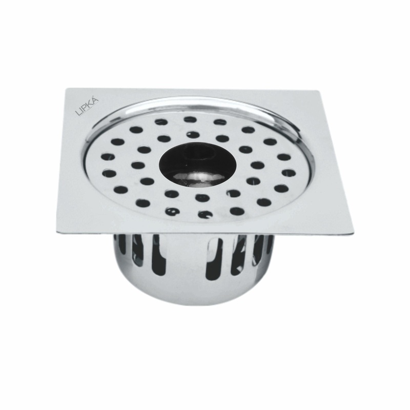 Square Flat Cut Floor Drain (5.5 x 5.5 Inches) with Hole and Cockroach Trap – LIPKA