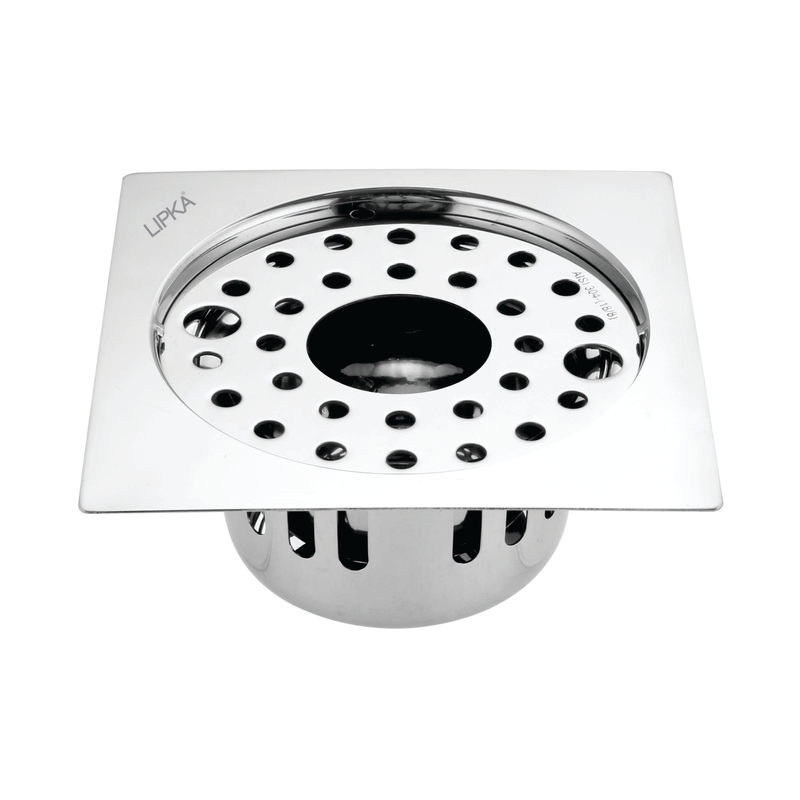 Square Flat Cut Floor Drain (5.5 x 5.5 Inches) with Lock, Hole and Cockroach Trap – LIPKA