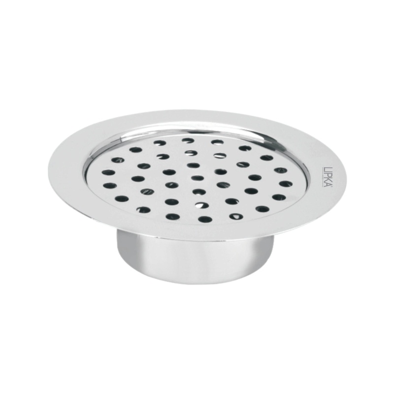 Super Sleek Round Flat Cut Floor Drain (5 Inches) with Cockroach Trap – LIPKA