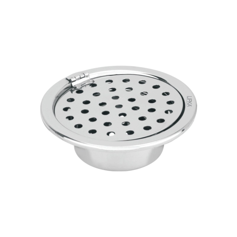 Super Sleek Round Floor Drain (5 inches) with Hinge and Cockroach Trap – LIPKA
