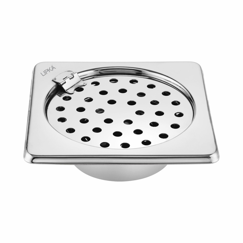 Super Sleek Square Floor Drain (5 x 5 Inches) With Hinge and Cockroach Trap – LIPKA