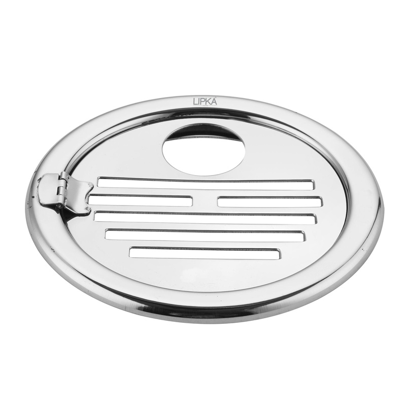 Eon Round Floor Drain with Golden Classic Jali, Hinge & Hole (5 inches) – LIPKA