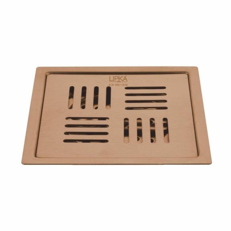 Pink Exclusive Square Flat Cut Floor Drain in Antique Copper PVD Coating (5 x 5 Inches) – LIPKA