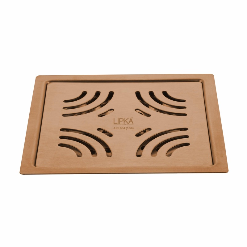 Purple Exclusive Square Flat Cut Floor Drain in Antique Copper PVD Coating (5 x 5 Inches) – LIPKA
