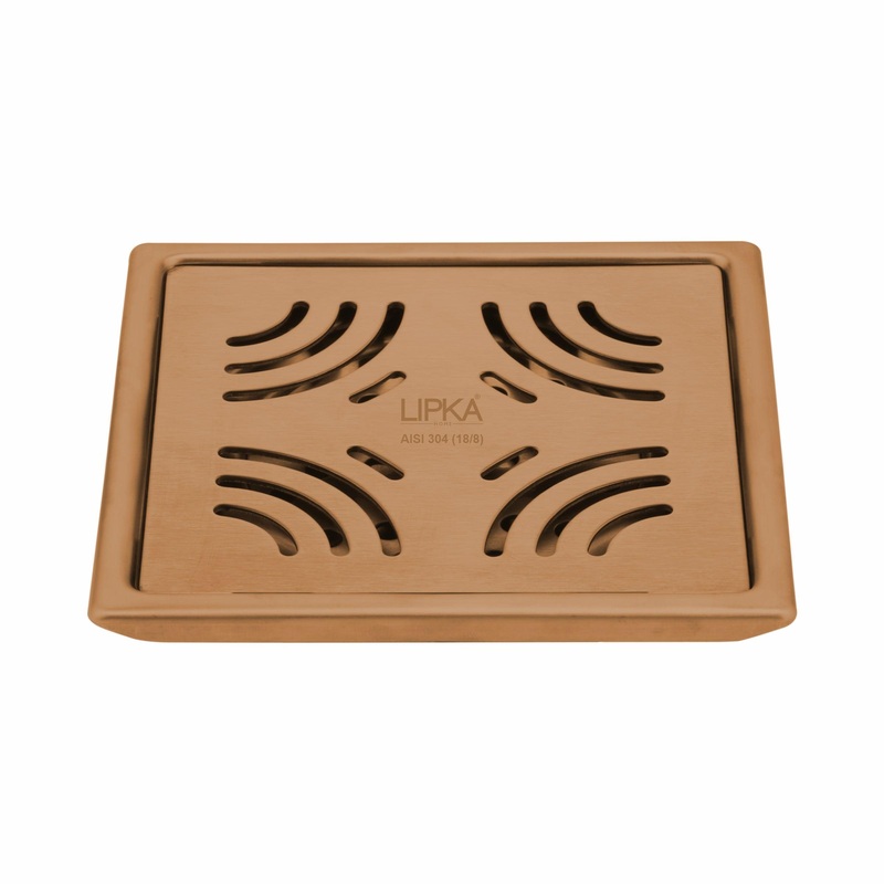 Purple Exclusive Square Floor Drain in Antique Copper PVD Coating (6 x 6 Inches) – LIPKA