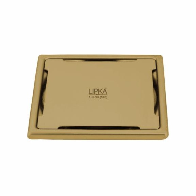 Yellow Exclusive Square Floor Drain in Yellow Gold PVD Coating (6 x 6 Inches) – LIPKA