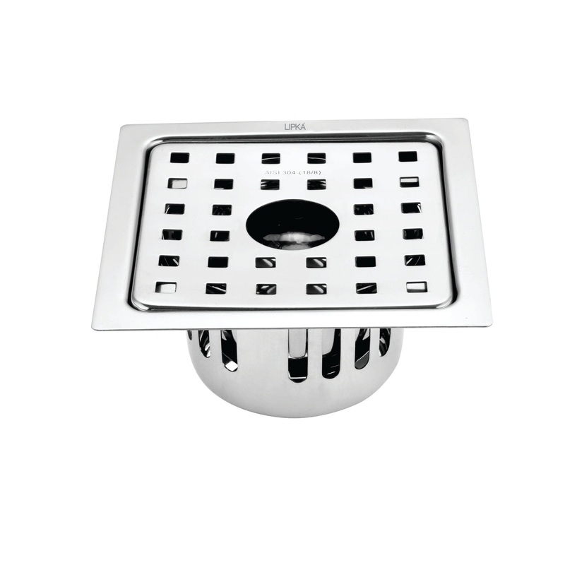 Agni Square Floor Drain (5 x 5 Inches) with Hole and Cockroach Trap- LIPKA
