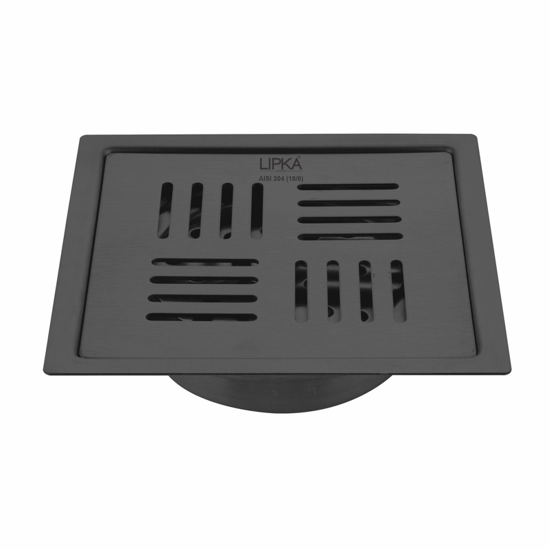 Pink Exclusive Square Flat Cut Floor Drain in Black PVD Coating (5 x 5 Inches) with Cockroach Trap – LIPKA