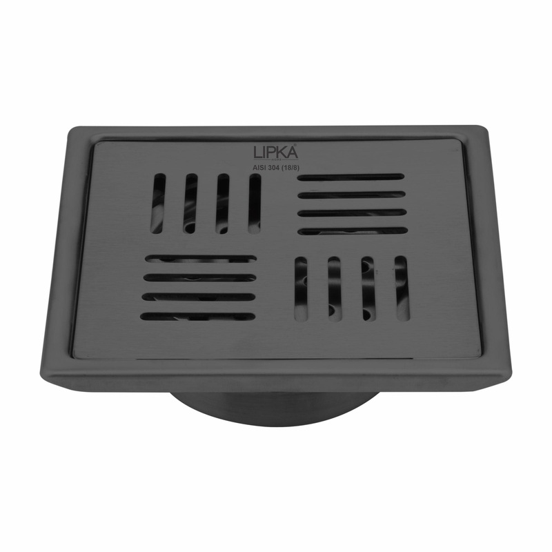 Pink Exclusive Square Floor Drain in Black PVD Coating (5 x 5 Inches) with Cockroach Trap – LIPKA