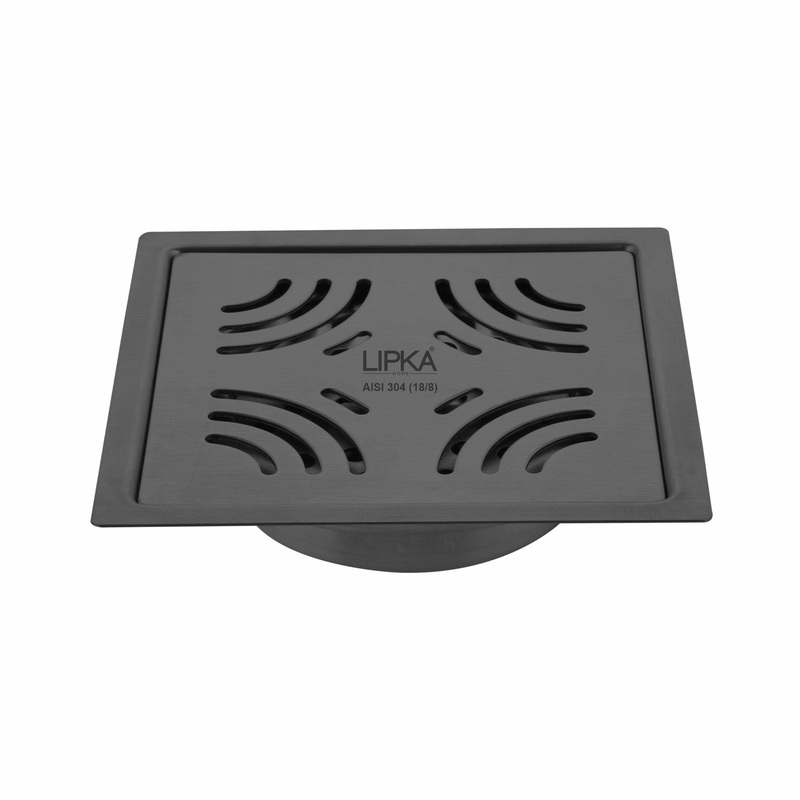 Purple Exclusive Square Flat Cut Floor Drain in Black PVD Coating (6 x 6 Inches) with Cockroach Trap – LIPKA