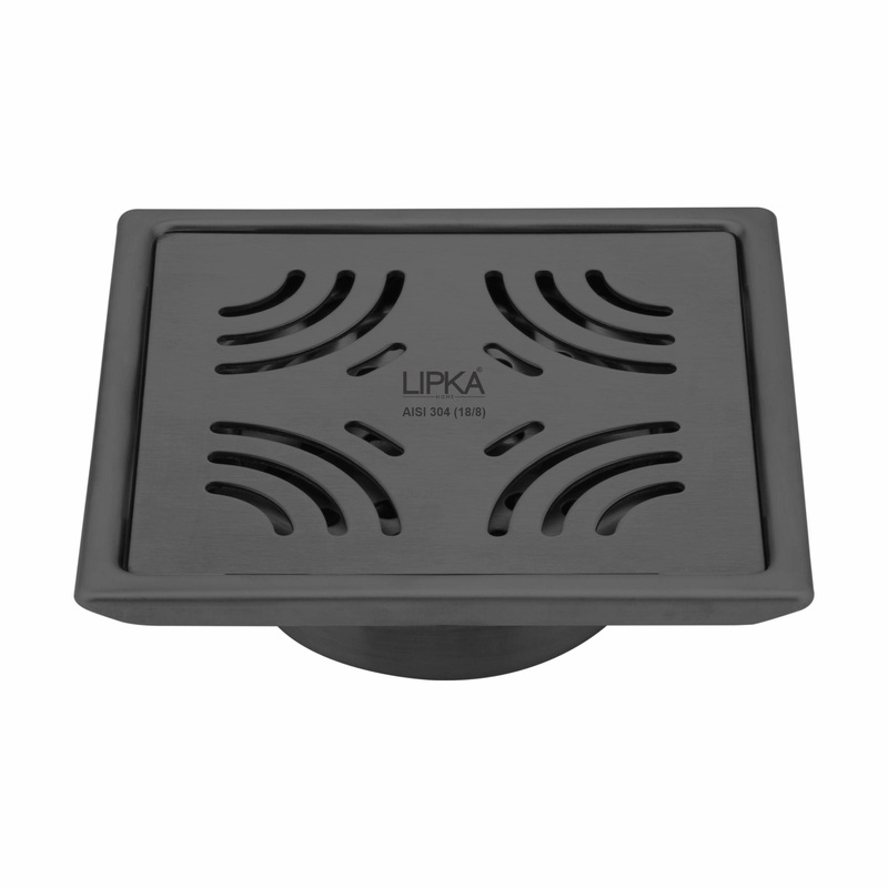 Purple Exclusive Square Floor Drain in Black PVD Coating (5 x 5 Inches) with Cockroach Trap – LIPKA