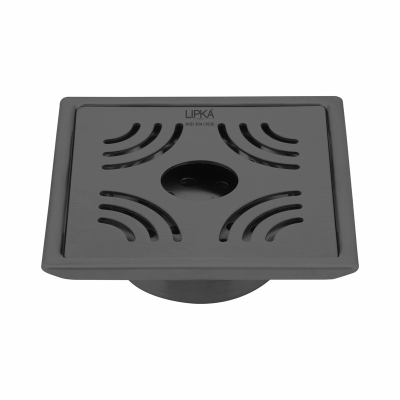 Purple Exclusive Square Floor Drain in Black PVD Coating (6 x 6 Inches) with Hole & Cockroach Trap – LIPKA