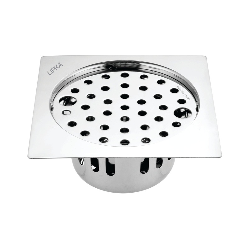Square Flat Cut Floor Drain (5.5 x 5.5 Inches) with Lock and Cockroach Trap – LIPKA