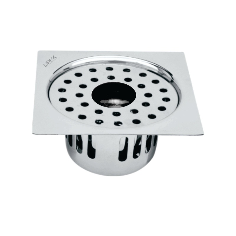 Square Flat Cut Floor Drain (5 x 5 Inches) with Hole and Cockroach Trap – LIPKA