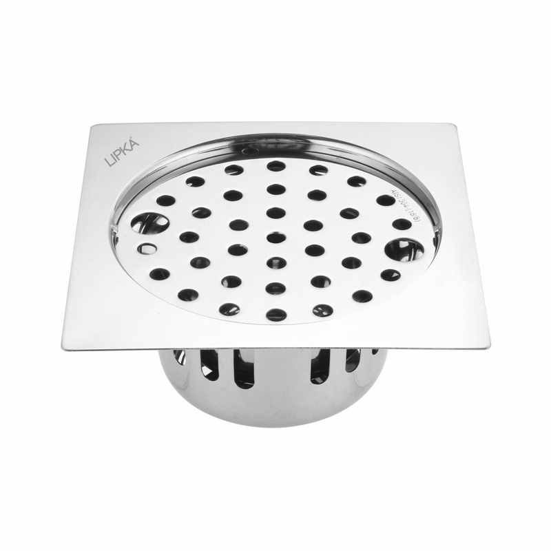 Square Flat Cut Floor Drain (5 x 5 Inches) with Lock and Cockroach Trap – LIPKA