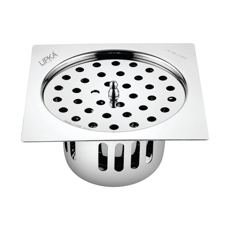 Square Flat Cut Floor Drain (6 x 6 Inches) with Lid and Cockroach Trap – LIPKA