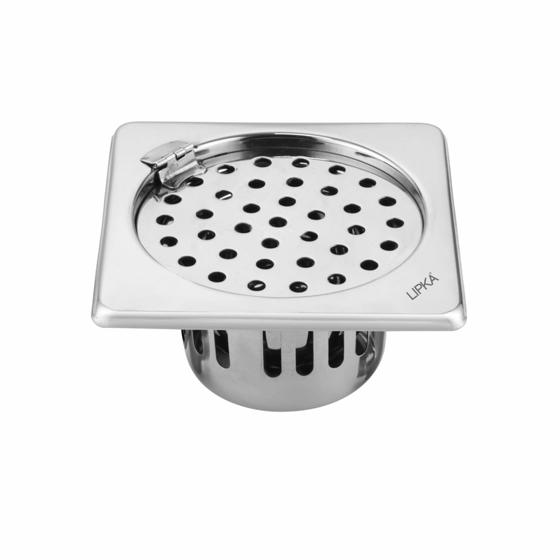 Square Floor Drain (5 x 5 Inches) with Hinge and Cockroach Trap – LIPKA