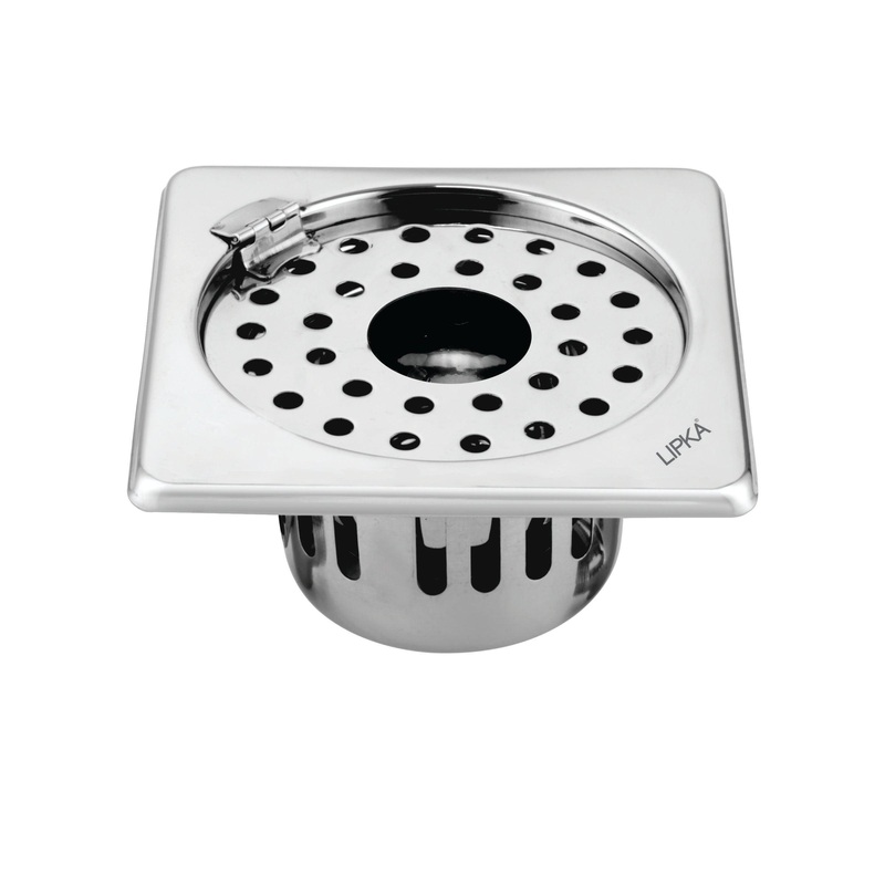 Square Floor Drain (5 x 5 Inches) with Hinge, Hole and Cockroach Trap – LIPKA
