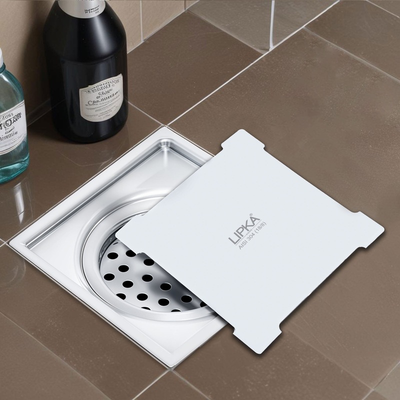 Yellow Exclusive Square Floor Drain (5 x 5 Inches) with Cockroach Trap – LIPKA